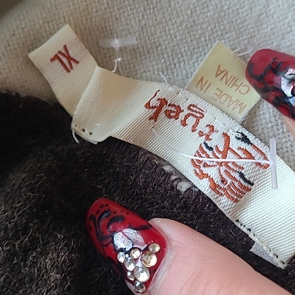 Aryeh Cream Brown Floral Cowl Tunic Sweater Dress size XL - Picture 5 of 6